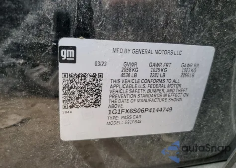 2023 Chevrolet Bolt Ev 2Lt z USA, uszkodzony, nr VIN 1G1FX6S06P4144749